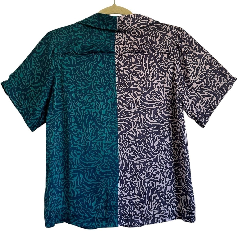 ANTHROPOLOGIE TINY POSTCARD CONTRAST COLOR BUTTON DOWN TOP SIZE SMALL - Picture 5 of 14